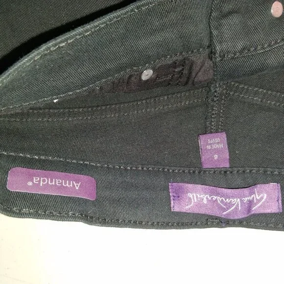 Gloria Vanderbilt Amanda Jeans 8 Short Black Stretch Tapered Leg New - Picture 7 of 11